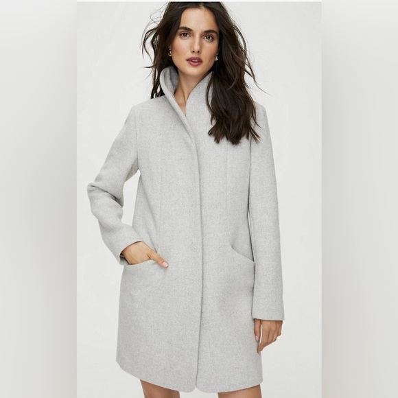 Wilfred The Cocoon Coat, Wool & Cashmere Blend, Made in Italy, Light Grey - Picture 1 of 10